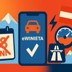 Planujesz podróż? Sprawdź, czy na Słowację trzeba winiety. Na ekranie telefonu widnieje "eWINIETA" z zaznaczeniem, że jest wymagana.