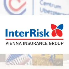 InterRisk to firma ubezpieczeniowa z grupy Vienna Insurance Group. Logo firmy jest widoczne na białym tle.