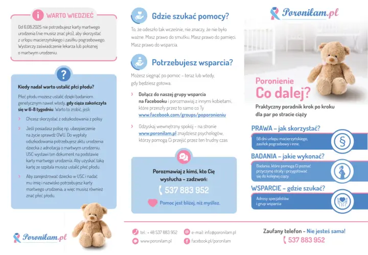 Poradnik "Poronienie. Co dalej?" podpowiada, co zrobić po śmierci rodzica, oferując wsparcie i informacje.