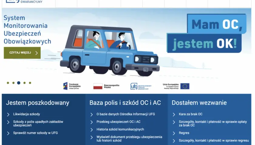 System monitorowania ubezpieczeń obowiązkowych. Ubezpieczony bez prawa jazdy w samochodzie. Mam OC, jestem OK!