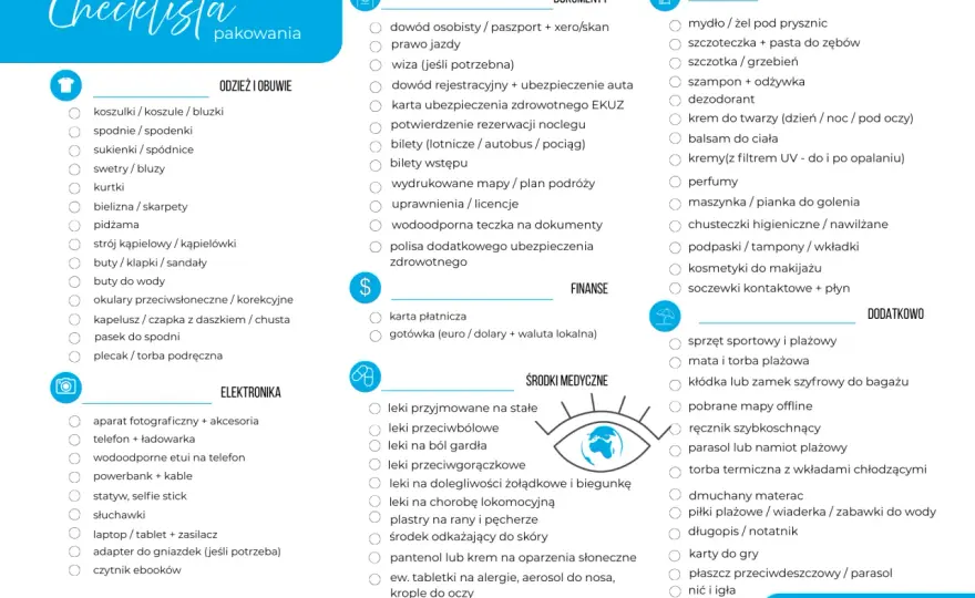 Jak zaplanować podróż samodzielnie - Kompletna checklista