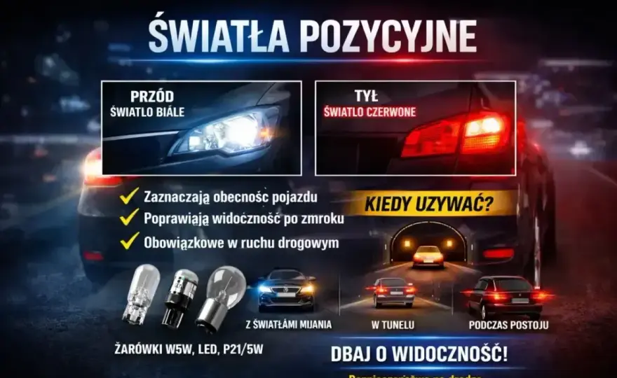 Światła pozycyjne a mijania - różnice, przepisy, błędy!