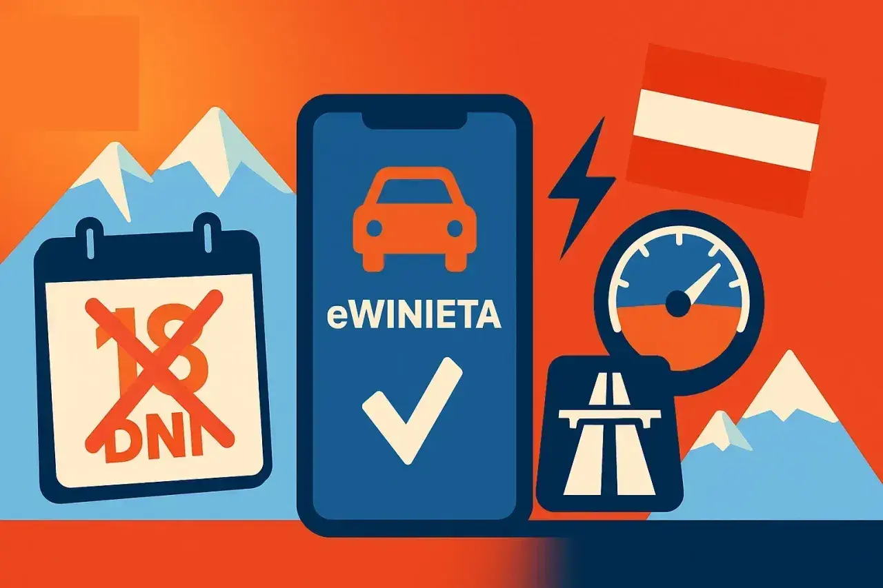 Planujesz podróż? Sprawdź, czy na Słowację trzeba winiety. Na ekranie telefonu widnieje "eWINIETA" z zaznaczeniem, że jest wymagana.