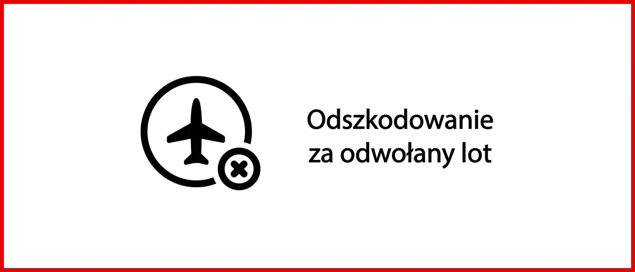 Ikona samolotu z przekreśleniem i tekst 